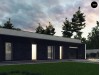Проект Zx160 Современный одноэтажный дом с плоской крышей и гаражом на один автомобиль.  Проекты домов и гаражей