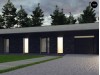 Проект Zx160 Современный одноэтажный дом с плоской крышей и гаражом на один автомобиль.  Проекты домов и гаражей