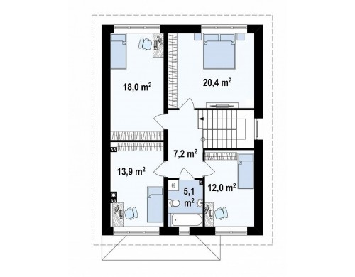 Проект Zx24 a Двухэтажный дом традиционного дизайна, облицованный кирпичом  Проекты домов и гаражей