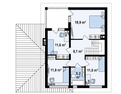 Проект комфортного двухэтажного дома, адаптированный для каркасной технологии