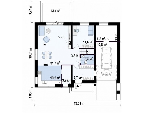 Просторный двухэтажный дом минималистичного современного дизайна - ZX29