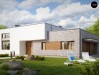Проект одноэтажного практичного дома с плоской крышей современного дизайна - ZX34