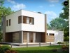 Проект двухэтажного дома в стиле модерн с обширной террасой над гаражом - ZX41