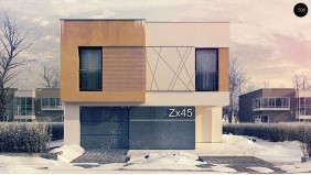 Дом характерного современного дизайна с гаражом и кабинетом на первом этаже - ZX45