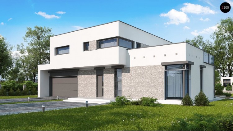 Проект Zx46 GL2 Комфортная резиденция, современный дизайн, оптимальная планировка помещений.  Проекты домов и гаражей