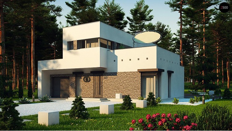 Проект Zx46 minus Уменьшенный вариант двухэтажного проекта ZX46 с гаражом  Проекты домов и гаражей