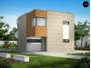 Проект компактного дома в стиле современного кубизма с плоской крышей и тремя спальнями - ZX51