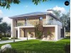 Проект просторного и комфортный двухэтажный дом с большими окнами - ZX55