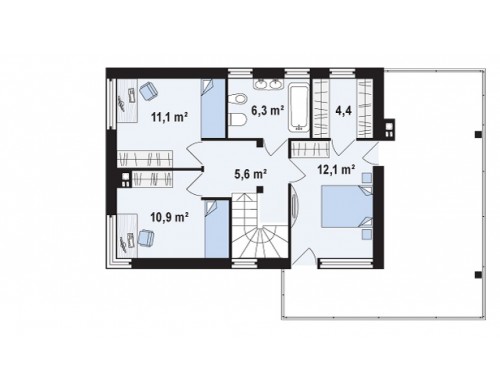 Проект Zx63 A Вариант проекта Zx63 с измененной планировкой помещений.  Проекты домов и гаражей