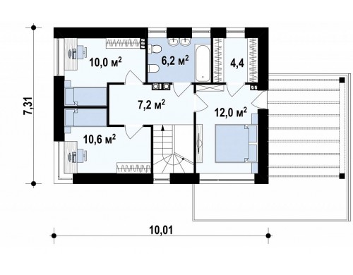 Современный элегантный дом с гостиной с фронтальной стороны - ZX63