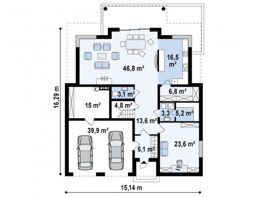 Проект Zx66 Проект комфортной двухэтажной виллы в традиционном стиле.  Проекты домов и гаражей