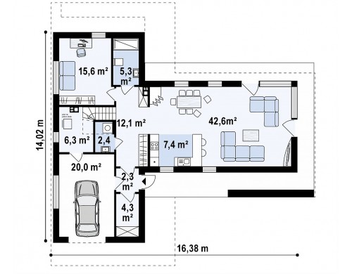 Проект Zx70 Стильный современный коттедж с плоской кровлей  Проекты домов и гаражей