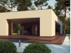 Проект Zx80 Современный одноэтажный дом с боковой террасой  Проекты домов и гаражей