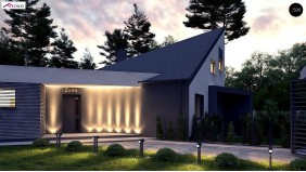 Проект Zx94 Проект современного дома с вторым светом, стильной кровлей и удобной планировкой.  Проекты домов и гаражей
