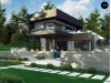 Проект Zx97 Проект современного двухэтажного дома. Проект подойдет для строительства на участке со склоном.  Проекты домов и гаражей