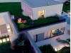 Проект Zx98 Стильный современный проект двухэтажного дома, подходит для строительства на участке со склоном.  Проекты домов и гаражей