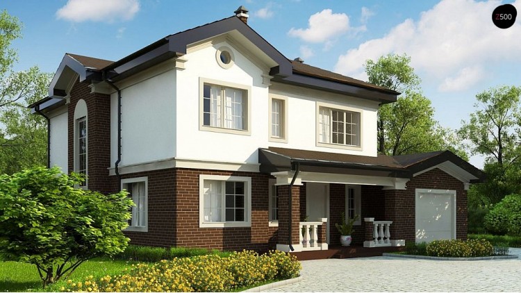 Проект Zz2 S Проект двухэтажного дома, адаптированный для строительства в сейсмоопасных районах  Проекты домов и гаражей