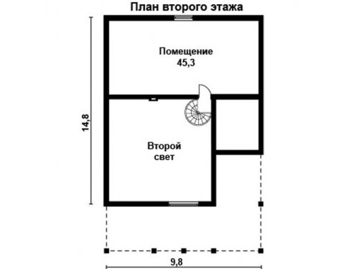 Проект каркасного дома KD-019 180 м², 14.8 м × 9.8 м, 2 этажа